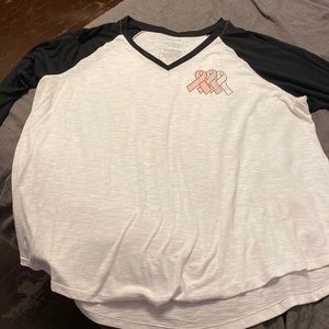 Torrid Breast Cancer 3/4 Sleeve Baseball Tee.